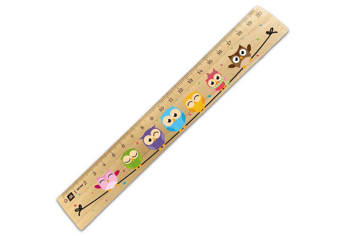 GRAVURZEILE Lineal im Eulen Design - für Kinder aus Holz - zur Einschulung, Geschenk für die Schule Bild 5