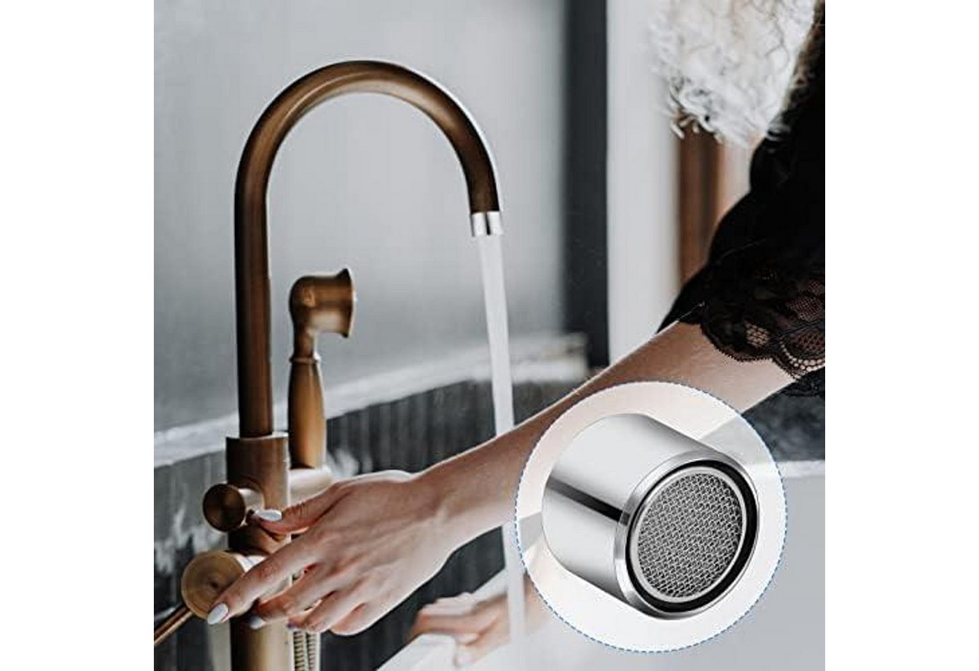 FELIXLEO Strahlregler Hochwertige M22 Strahlregler für Wasserhähne sparen effektiv Wasser, (1-tlg) Bild 3