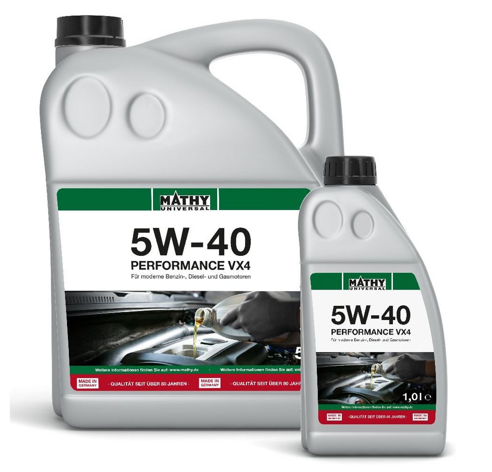 MATHY Motoröl MATHY SAE 5W-40 Performance VX4 5,0 l + 1,0 l, (2-tlg), Synthetisches HC-Motoröl