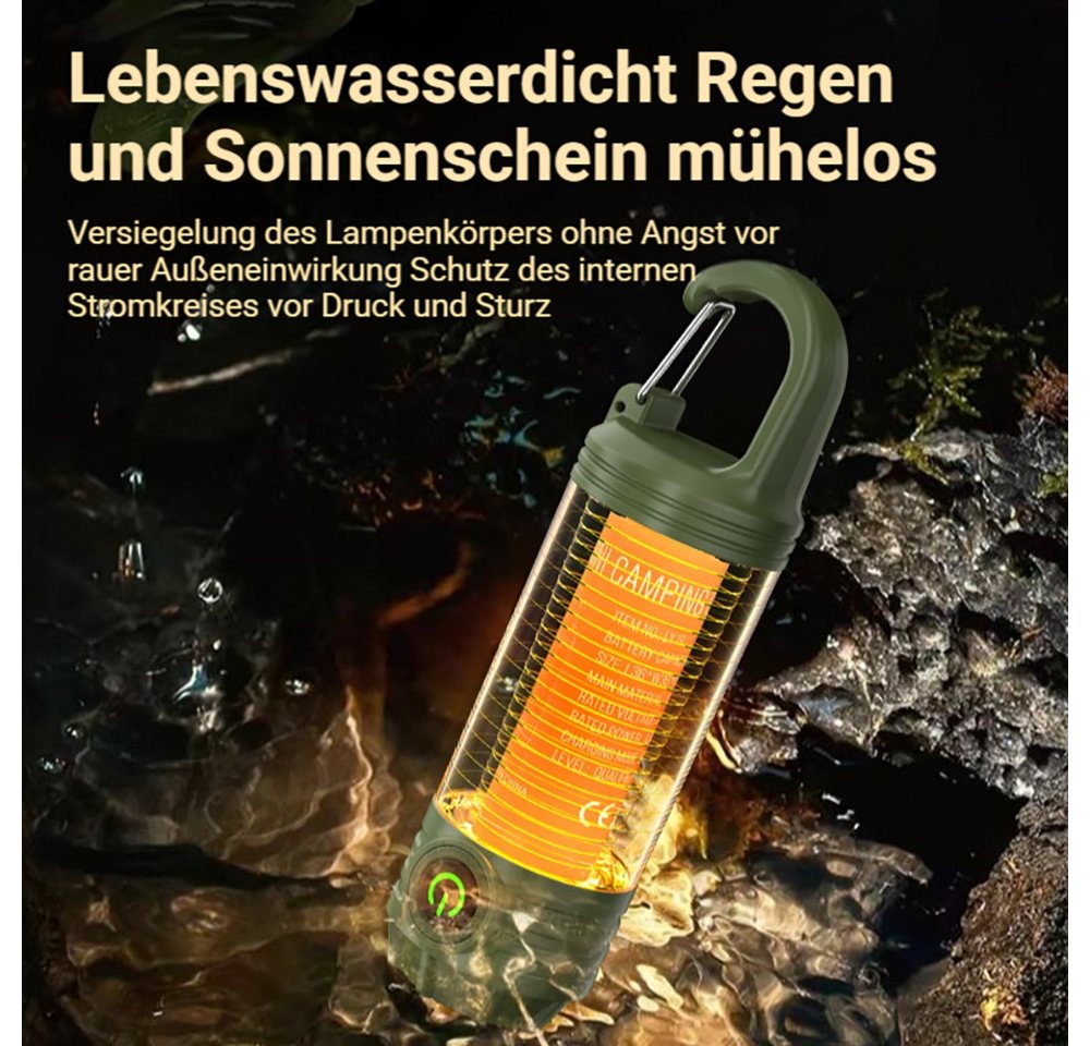 Tekoo LED Gartenleuchte LED Campinglampe Taschenlampe Akku USB-C Outdoor Leuchte mit Rotlicht, LED fest integriert, Warmgelb, Kaltweiß, Rot, 360° Rundumbeleuchtung, XTE-Leuchtmittel, SOS-Blinkfunktion Bild 3