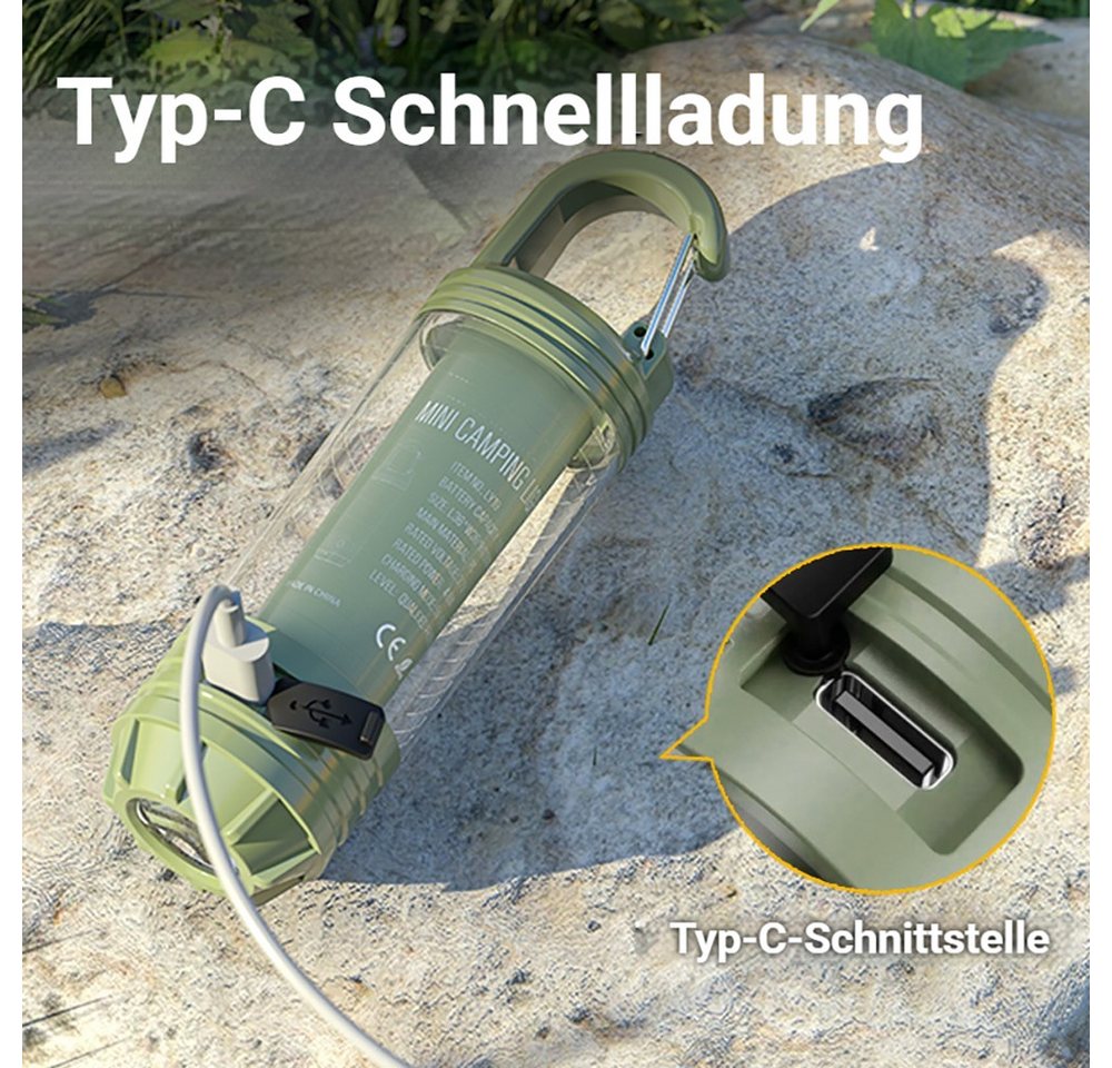 Tekoo LED Gartenleuchte LED Campinglampe Taschenlampe Akku USB-C Outdoor Leuchte mit Rotlicht, LED fest integriert, Warmgelb, Kaltweiß, Rot, 360° Rundumbeleuchtung, XTE-Leuchtmittel, SOS-Blinkfunktion Bild 4