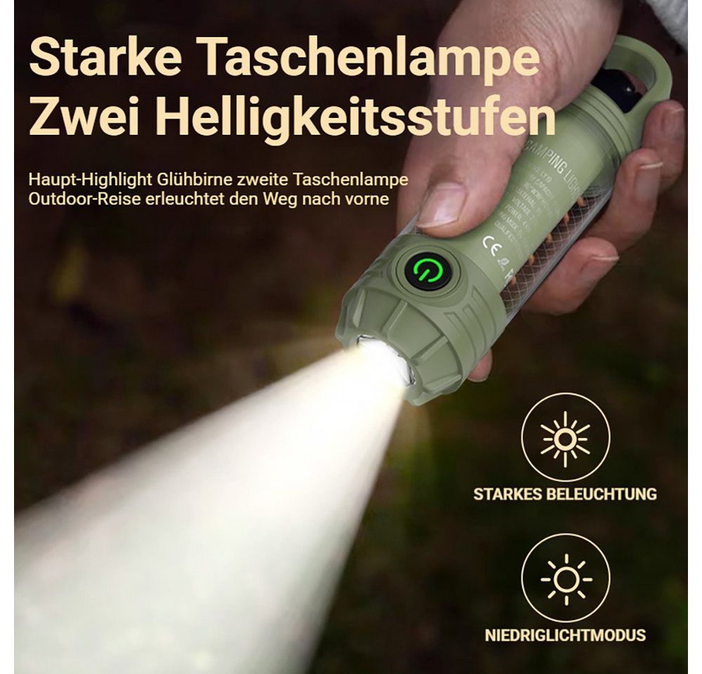 Tekoo LED Gartenleuchte LED Campinglampe Taschenlampe Akku USB-C Outdoor Leuchte mit Rotlicht, LED fest integriert, Warmgelb, Kaltweiß, Rot, 360° Rundumbeleuchtung, XTE-Leuchtmittel, SOS-Blinkfunktion Bild 5