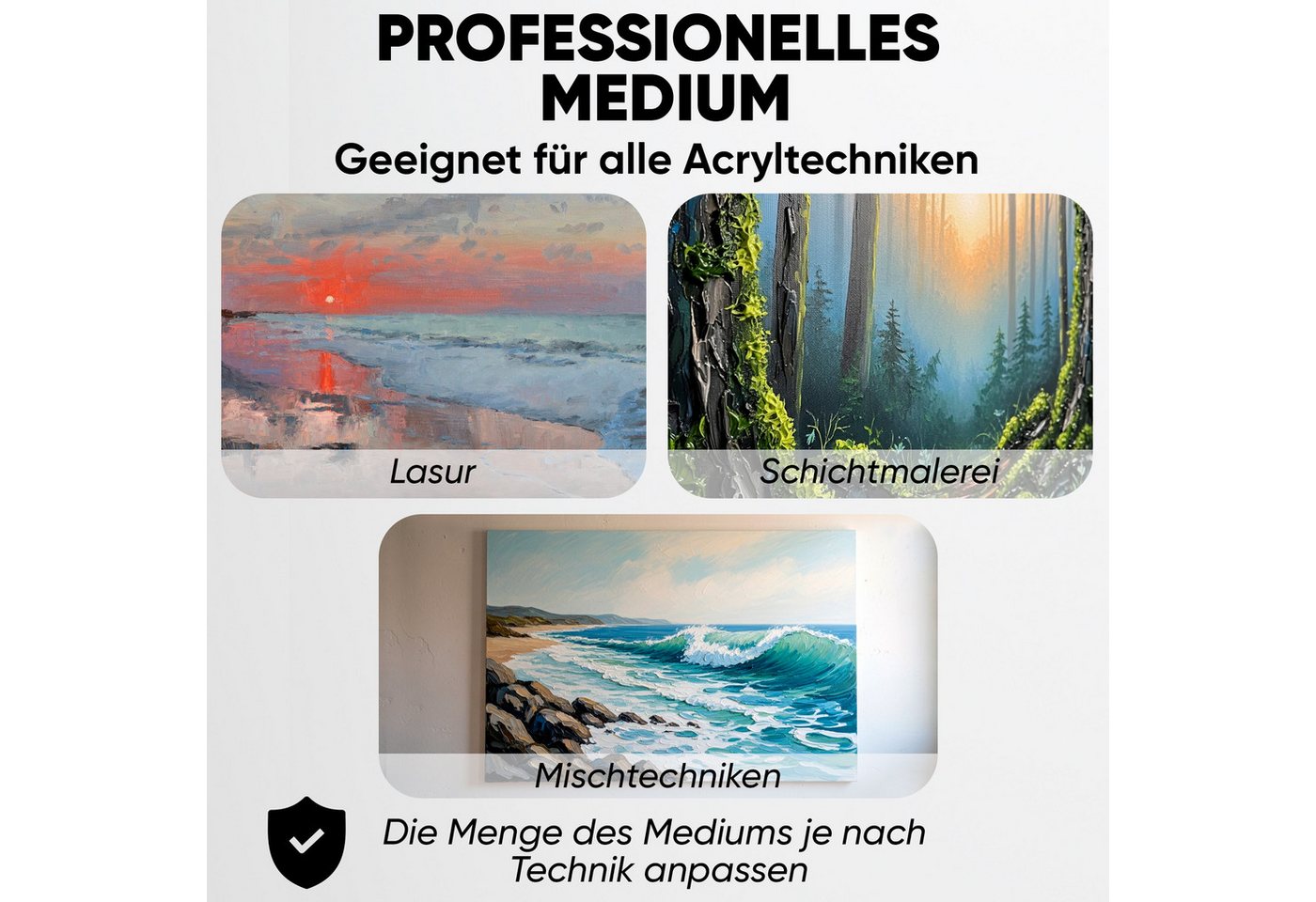 7 Artists Acrylfarbe 7 Artists Acrylmedium Transparent 250 ml - Acrylbinder für Acrylfarben Bild 2