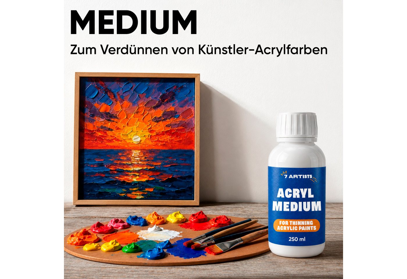 7 Artists Acrylfarbe 7 Artists Acrylmedium Transparent 250 ml - Acrylbinder für Acrylfarben Bild 3