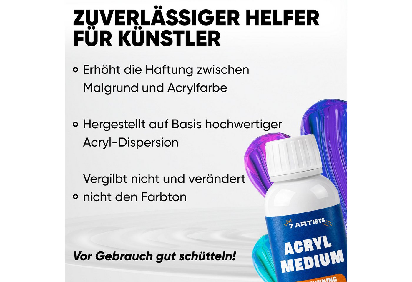 7 Artists Acrylfarbe 7 Artists Acrylmedium Transparent 250 ml - Acrylbinder für Acrylfarben Bild 4