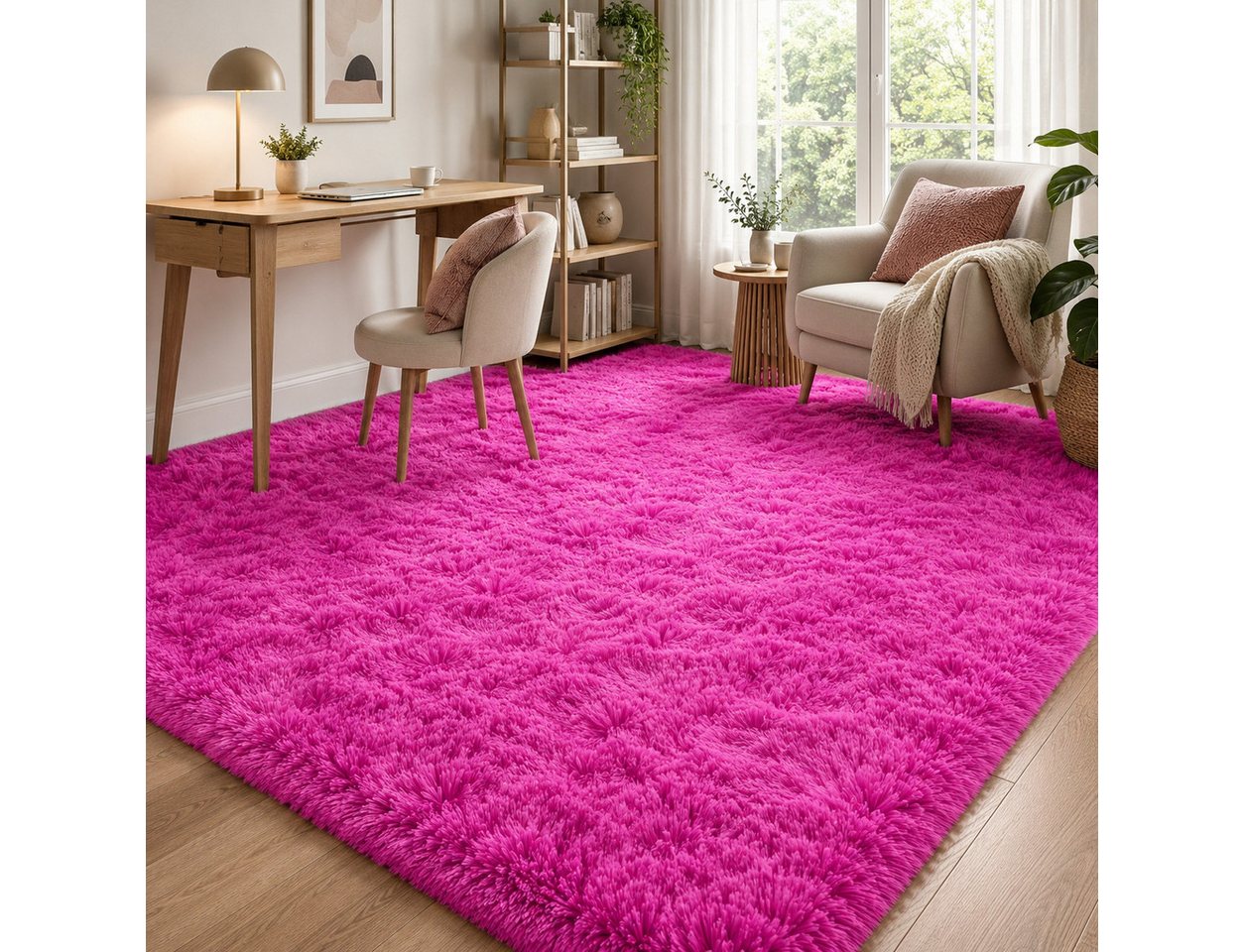 Lochas Hochflor-Teppich Hochflor-Teppich weich & kuschelig für Wohnzimmer und Schlafzimmer Bild 2
