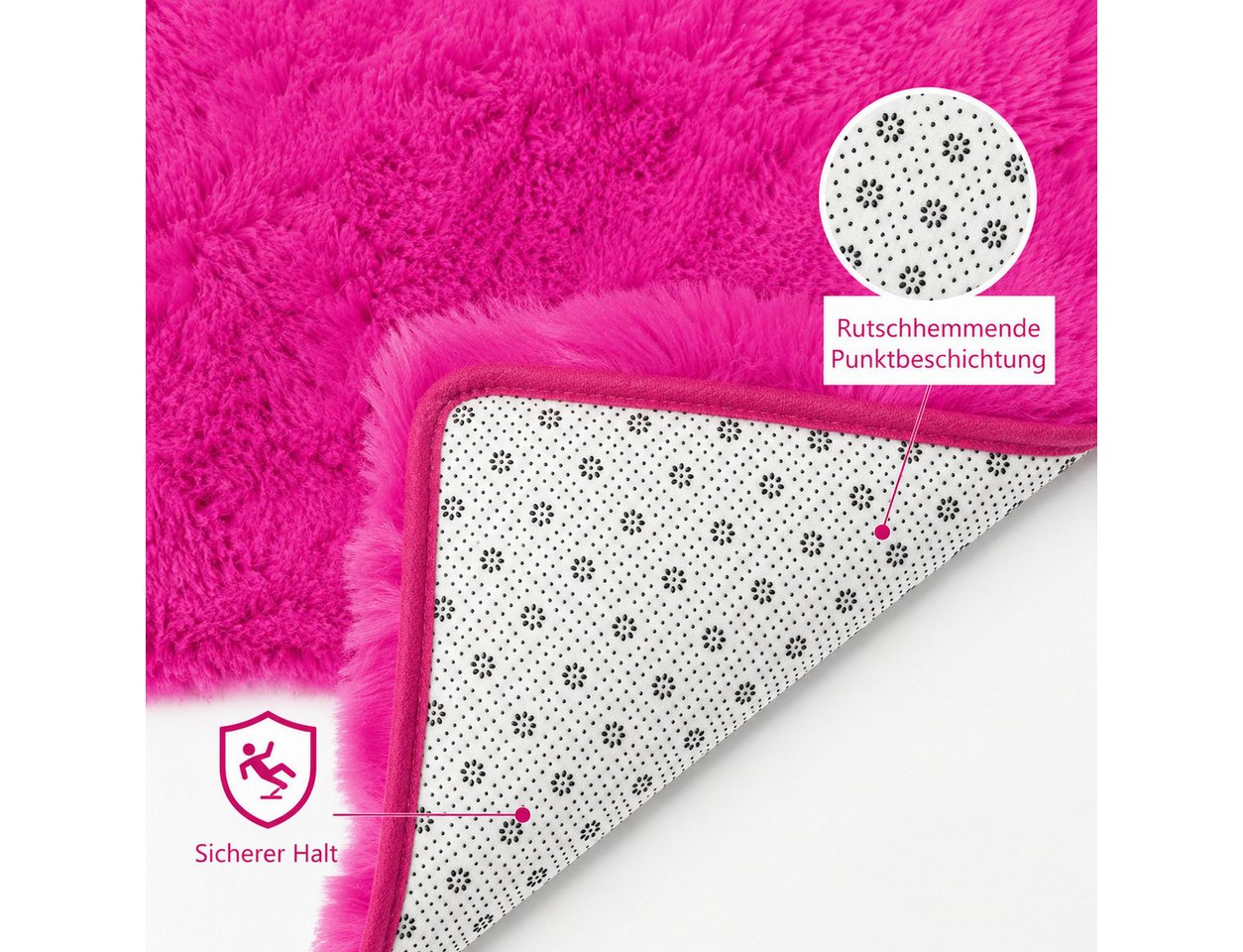 Lochas Hochflor-Teppich Hochflor-Teppich weich & kuschelig für Wohnzimmer und Schlafzimmer Bild 3