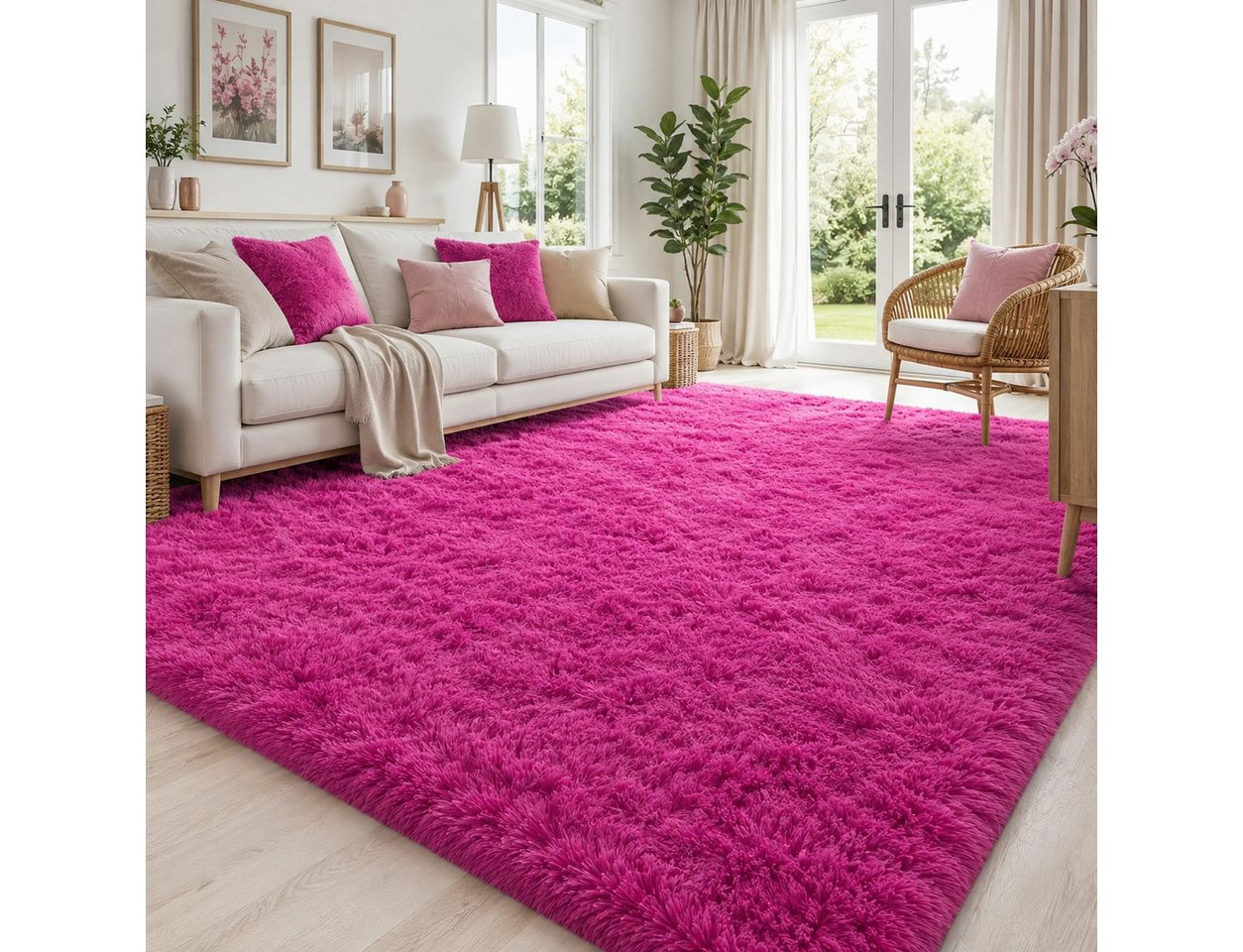 Lochas Hochflor-Teppich Hochflor-Teppich weich & kuschelig für Wohnzimmer und Schlafzimmer Bild 4