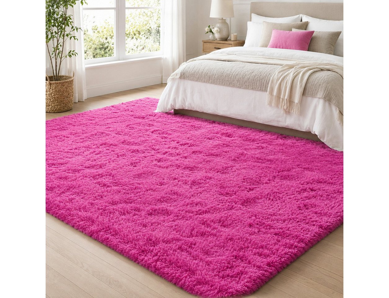 Lochas Hochflor-Teppich Hochflor-Teppich weich & kuschelig für Wohnzimmer und Schlafzimmer Bild 5