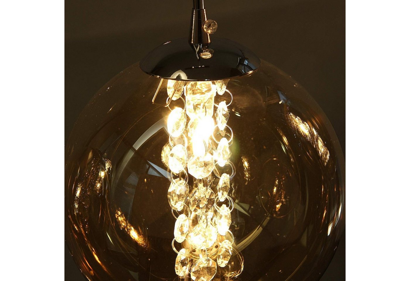 ZMH Pendelleuchte Esstisch Pendellampe Höhenverstellbar 4 Flammig Glas Bild 3