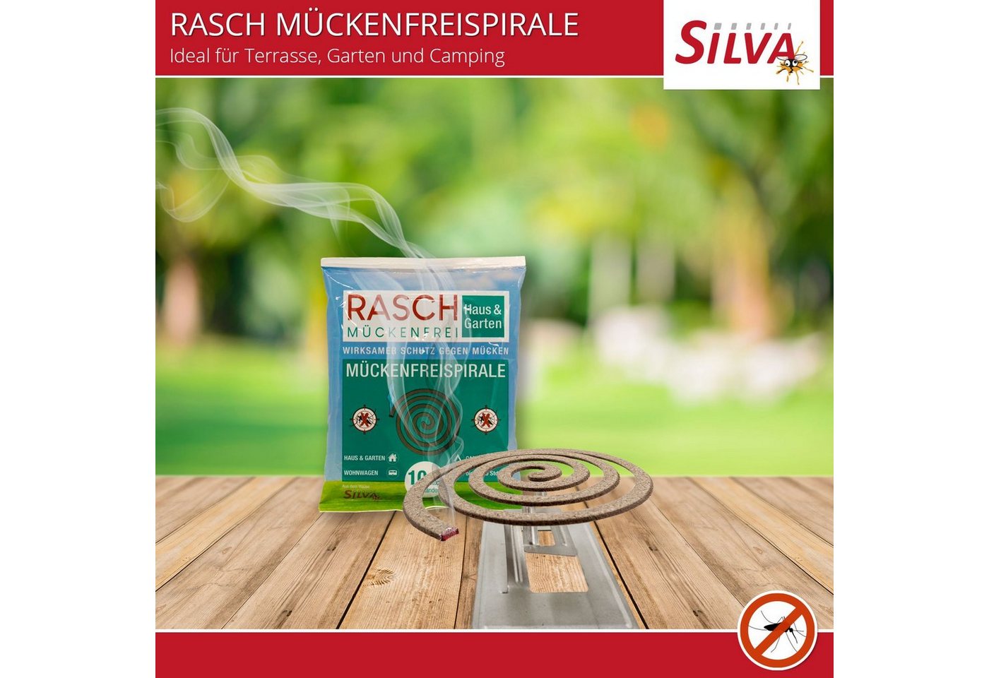 Rasch Haus & Garten Insektenspray Rasch Mückenfreispirale, Sparset (5x10 Stück), 50-St., ohne Insektizide, umweltfreundlich, zum vertreiben von Mücken, Gelsen, Moskitos und Insekten Bild 2
