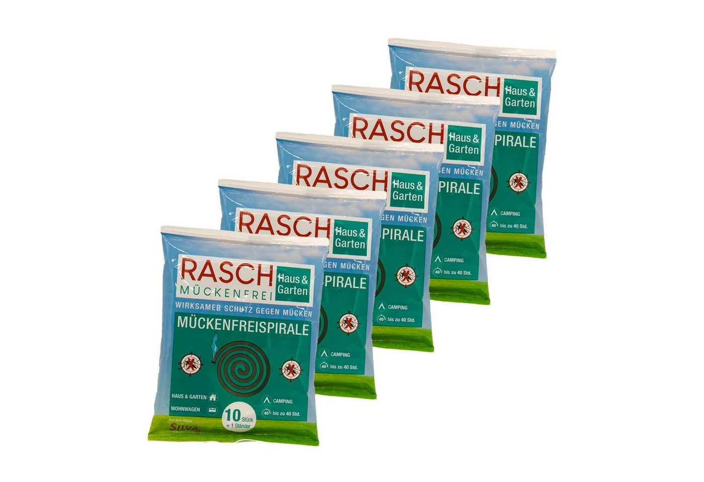Rasch Haus & Garten Insektenspray Rasch Mückenfreispirale, Sparset (5x10 Stück), 50-St., ohne Insektizide, umweltfreundlich, zum vertreiben von Mücken, Gelsen, Moskitos und Insekten Bild 4