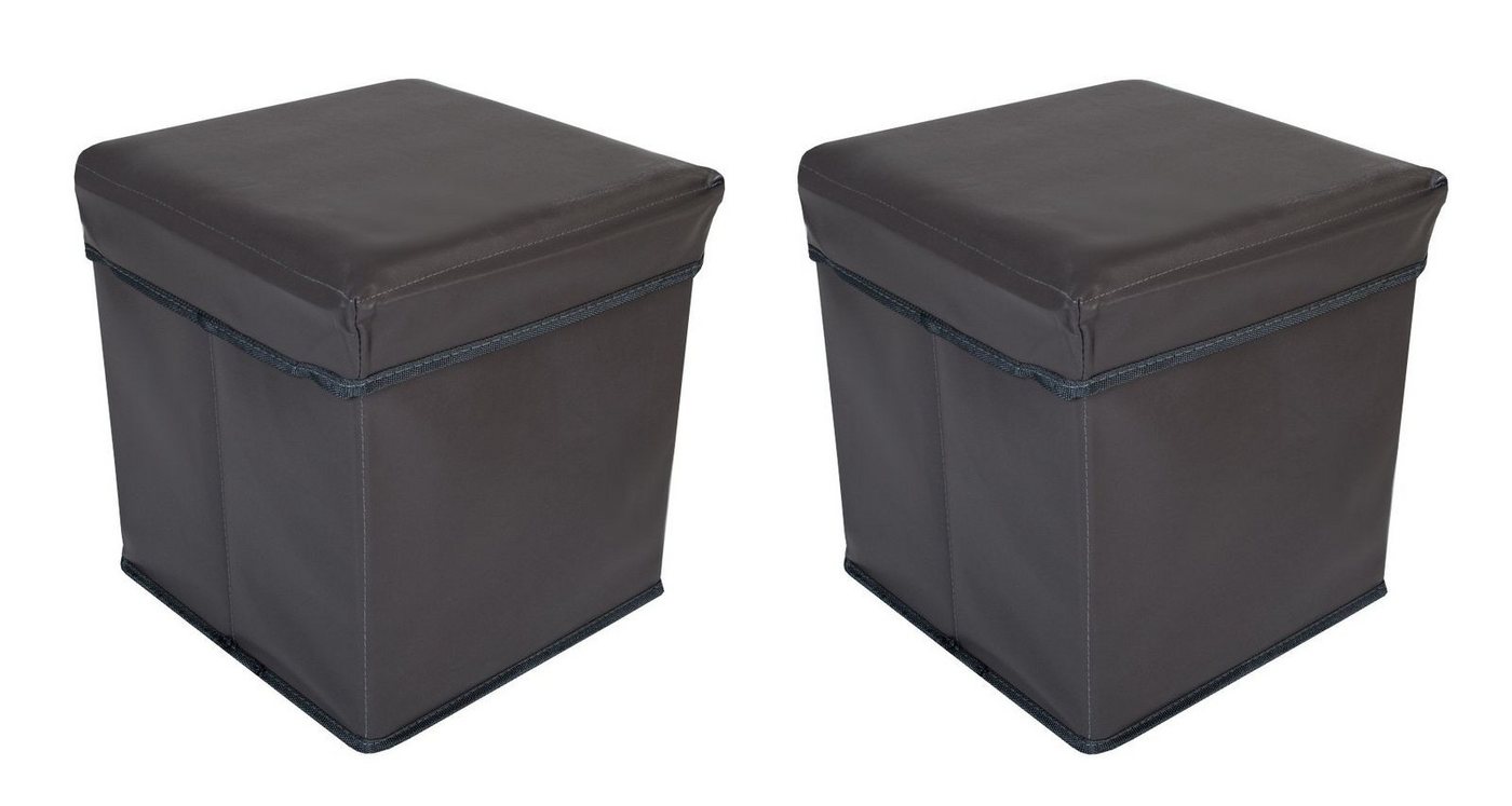TLW direkt Gartenbank 2x Faltbarer Sitzwürfel Aufbewahrungsbox Sitzhocker Sitzbank Truhe Fuß Bild 2