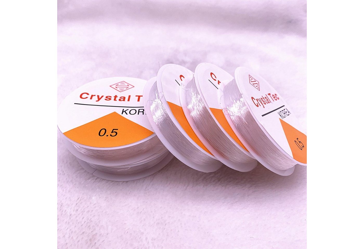 Kopper-24 Bastelperlen elastischer Nylon-Faden zum Perlen basteln, 0,8 mm, 8 m Länge, weiß Bild 3