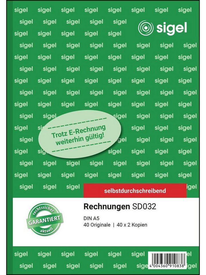 Sigel Notizblock Rechnungsbuch A5 selbstdurchschreibend 3-fach 40 Sätze Bild 3