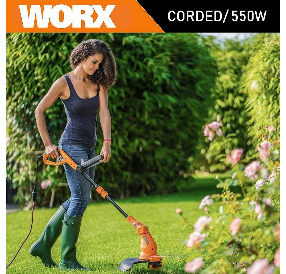 Worx Elektro-Rasentrimmer WORX Rasentrimmer WG119E 550W Kantenschneider mit Führungsrad Bild 3