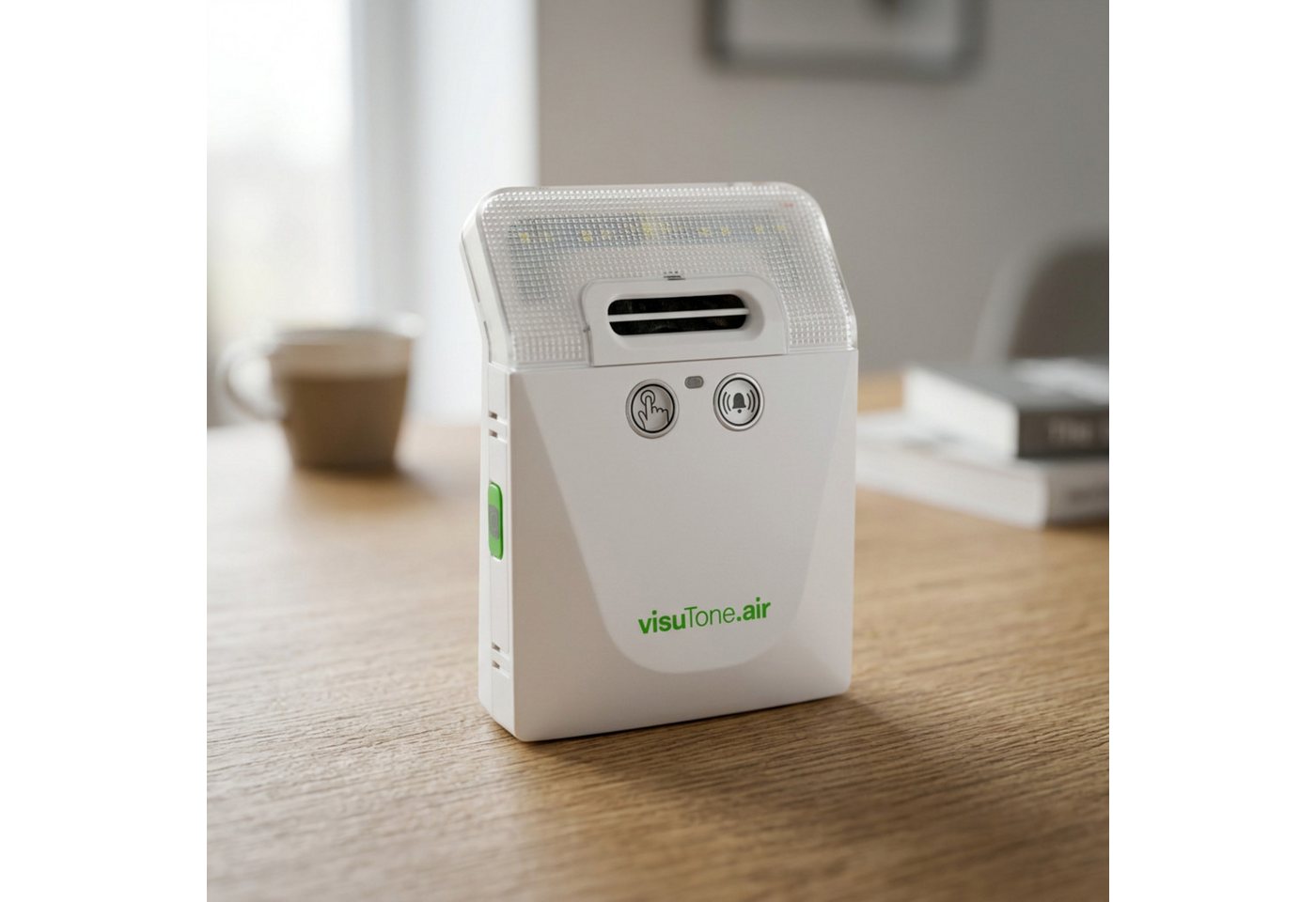 HUMANTECHNIK Türklingel-Set & Telefonklingel-Set, visuTone.air Set, 1 Empfänger, 6 Klingeltöne, (Set, besteht aus Türklingeltaste + Empfänger), extralauter Klingelton, Lichtblitz