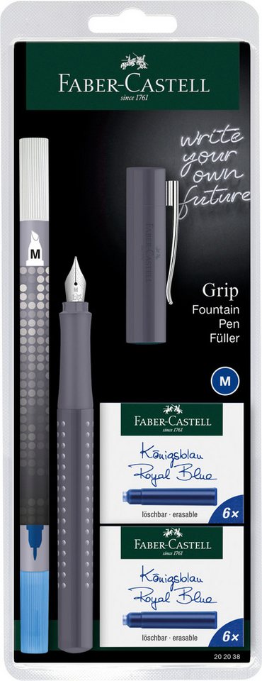 Faber-Castell Füller Faber Castell Füller Grip 2010 dapple gray Feder M Tinte+TL