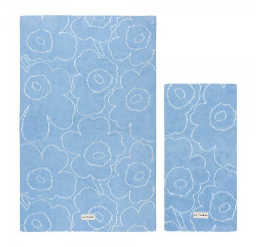 Marimekko Badetücher Handtuch-Set Piirto Unikko Light Blue Off White (2-teilig)