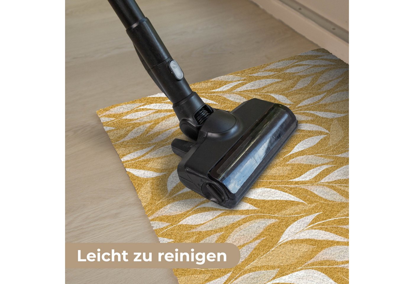 MuchoWow Fußmatte Blätter - Muster - Gelb, Rechteckig, innen Schmutzfangmatte, Tür, Schmutzfänger Flur, Teppich 60x40 cm Bild 2