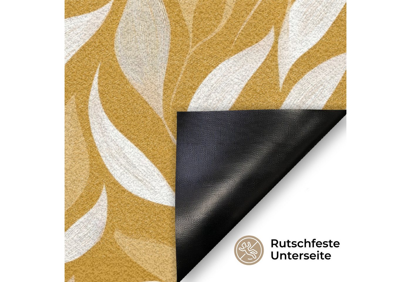 MuchoWow Fußmatte Blätter - Muster - Gelb, Rechteckig, innen Schmutzfangmatte, Tür, Schmutzfänger Flur, Teppich 60x40 cm Bild 5
