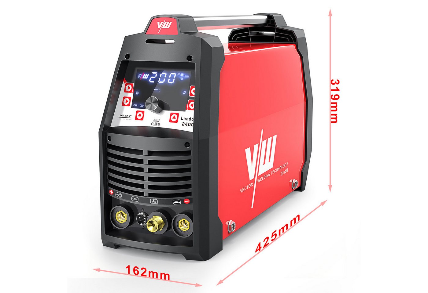 VECTOR WELDING Inverterschweißgerät AC/DC WIG Schweißgerät 200A, Digital-Display, Puls, MMA 170A Bild 2