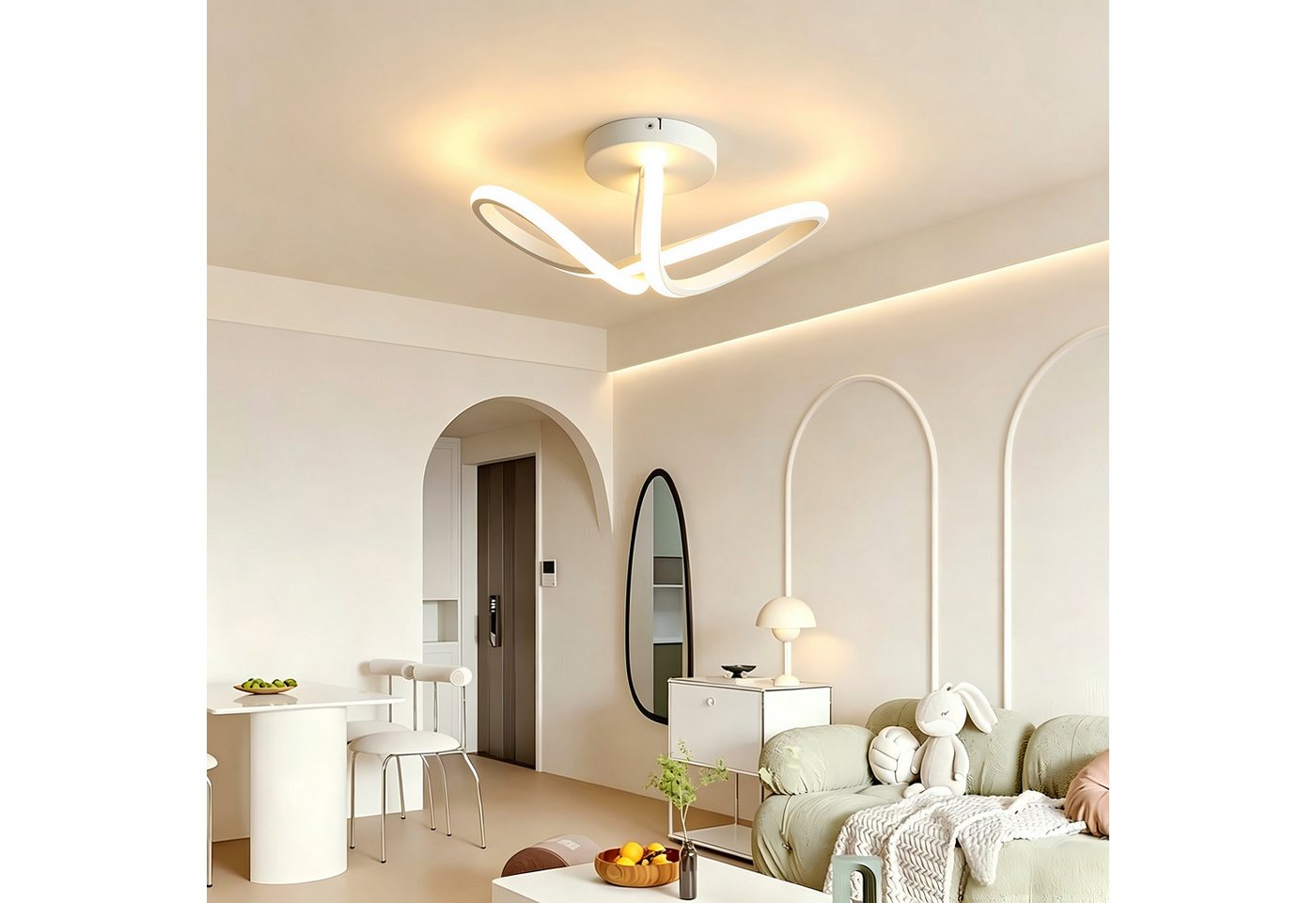 BlingBin Deckenleuchte Moderne 19W LED-Deckenlampe mit 3 Lichtfarben 3000/4500/6500 K,1900 lm, Innenbeleuchtung, LED fest integriert, Warmweiß Neutralweiß Tageslichtweiß, CRI ≥ 80 mit Memory-Funktion für Wohnzimmer, Schlafzimmer und Küche Bild 3