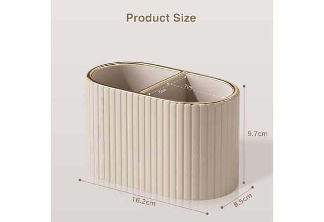 FELIXLEO Küchenorganizer-Set Stifte Organizer Oval PU Leder Stiftehalter 2 Fächer Beige