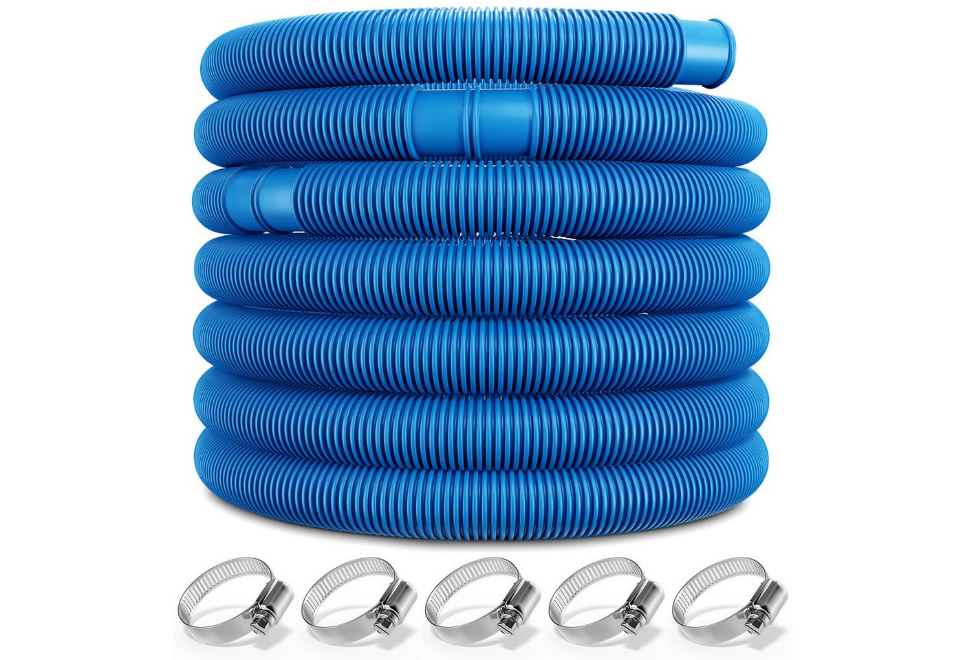 monzana Poolschlauch, 10m Ø 38mm blau flexibel mit Muffen Poolschlauch Pumpenschlauch Bild 3