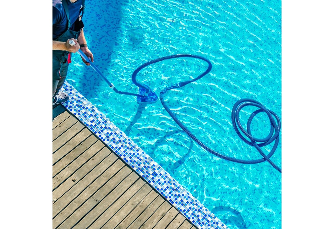 monzana Poolschlauch, 10m Ø 38mm blau flexibel mit Muffen Poolschlauch Pumpenschlauch Bild 5