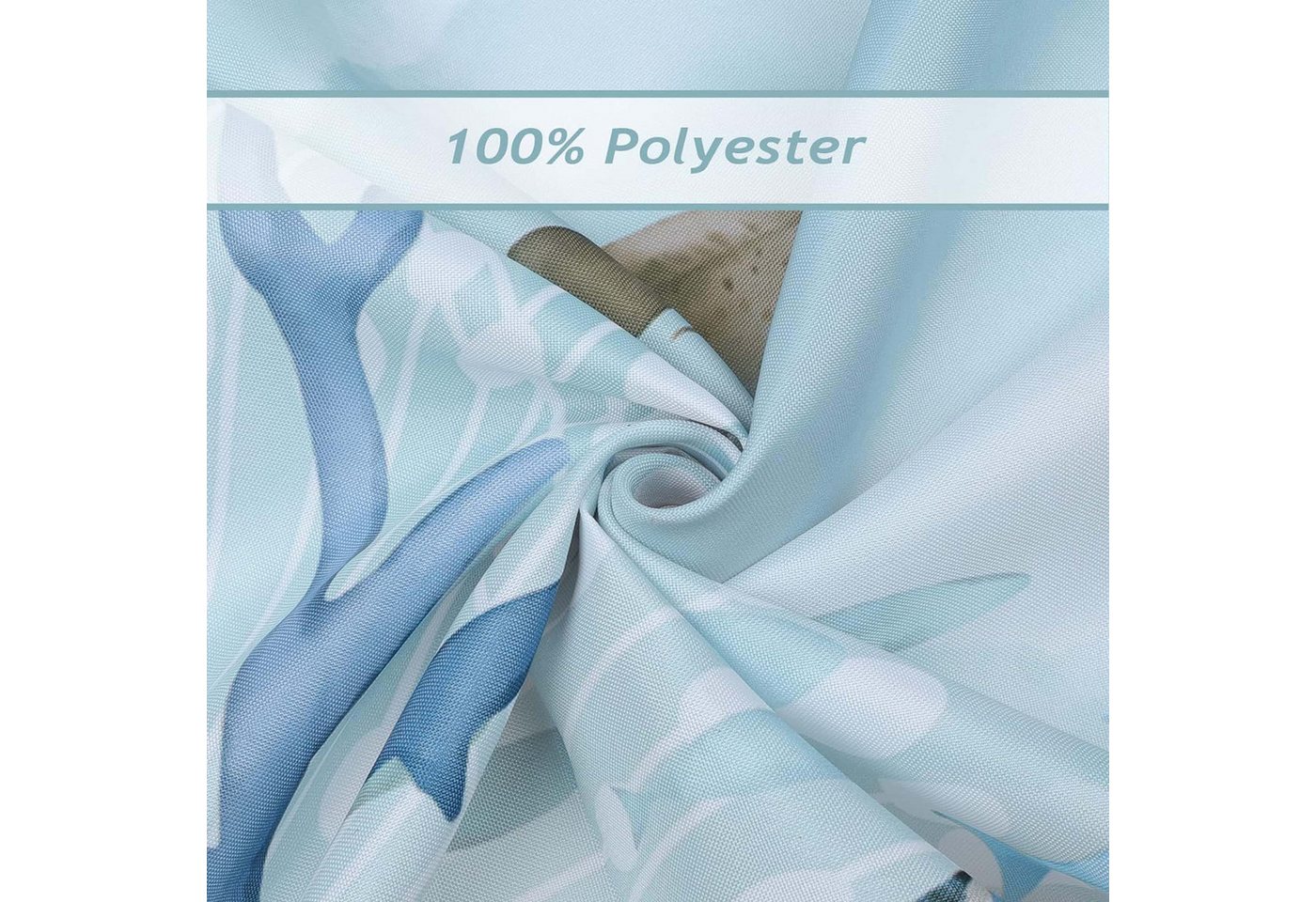 Coonoor Duschvorhang Anti-Schimmel Wasserdicht Polyester Stoff Waschbar Bad Vorhäng Breite 180 cm Bild 4
