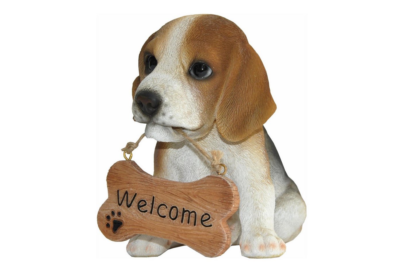 dazikemo Gartenfigur Gartenfigur Dekofigur Hund Beagle Willkommen Bild 2