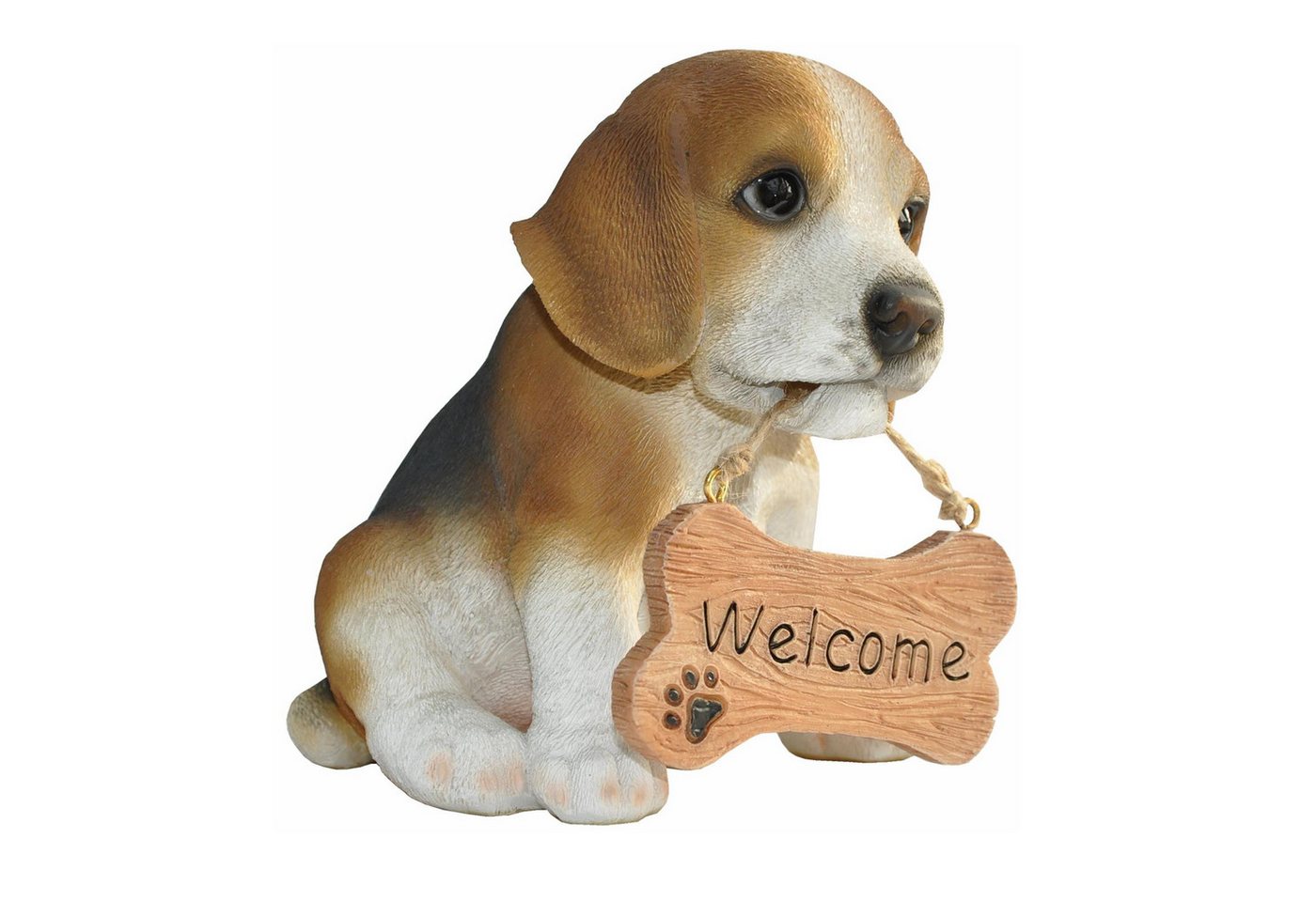 dazikemo Gartenfigur Gartenfigur Dekofigur Hund Beagle Willkommen Bild 5