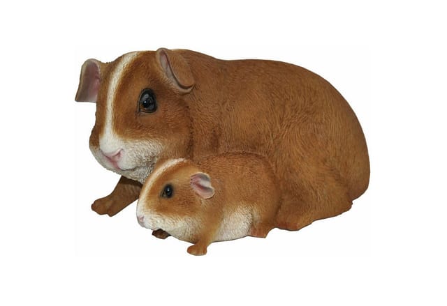 dazikemo Gartenfigur Meerschweinchen Mutter+Kind