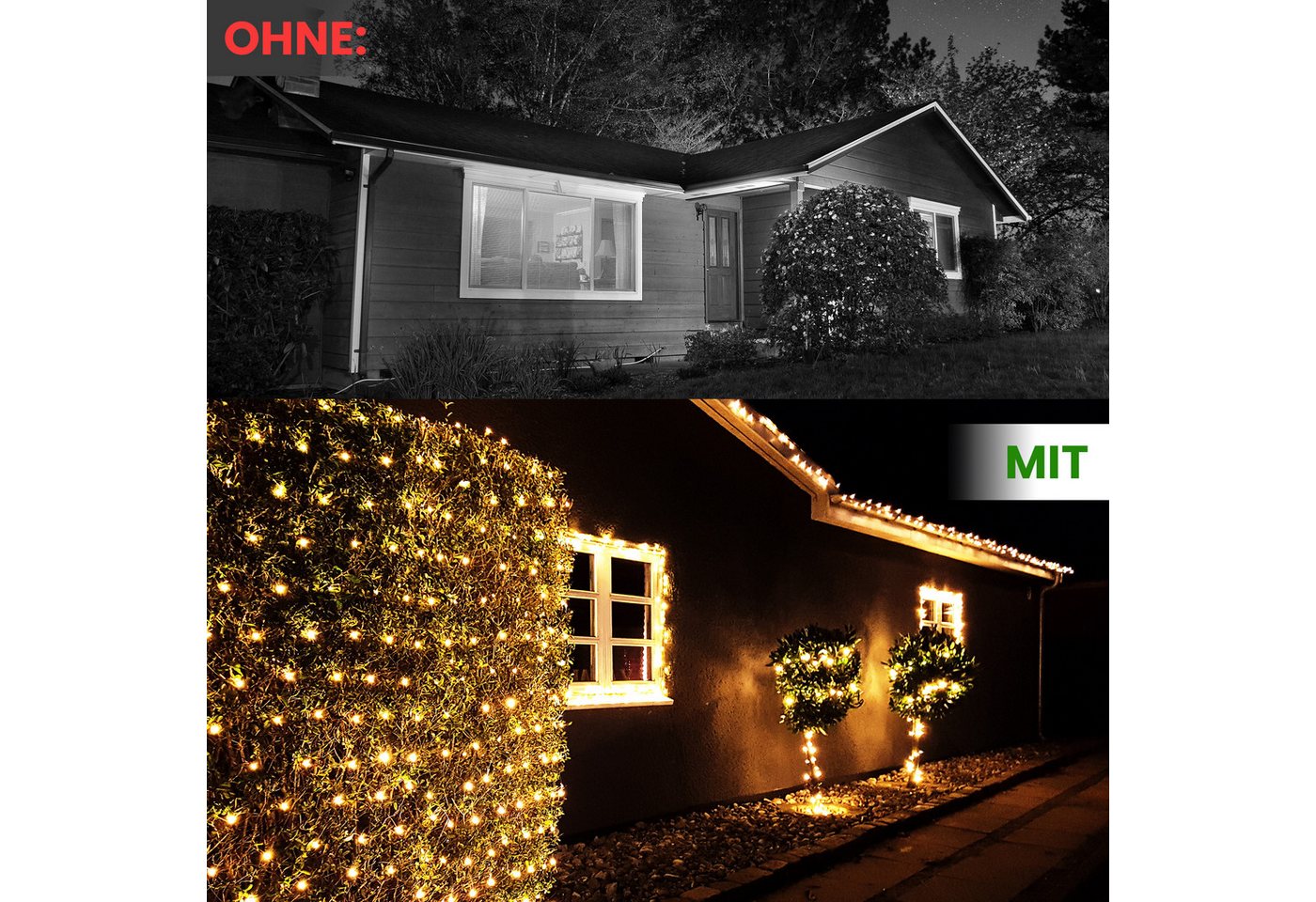 Gartenpirat Lichternetz mit warmweißen LEDs und Timer Batteriebetrieben Bild 3