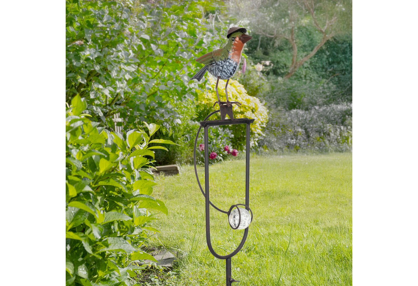 Moritz Gartenstecker Gartenstecker Vogel mit Hut aus Metall, 105 cm Bild 3