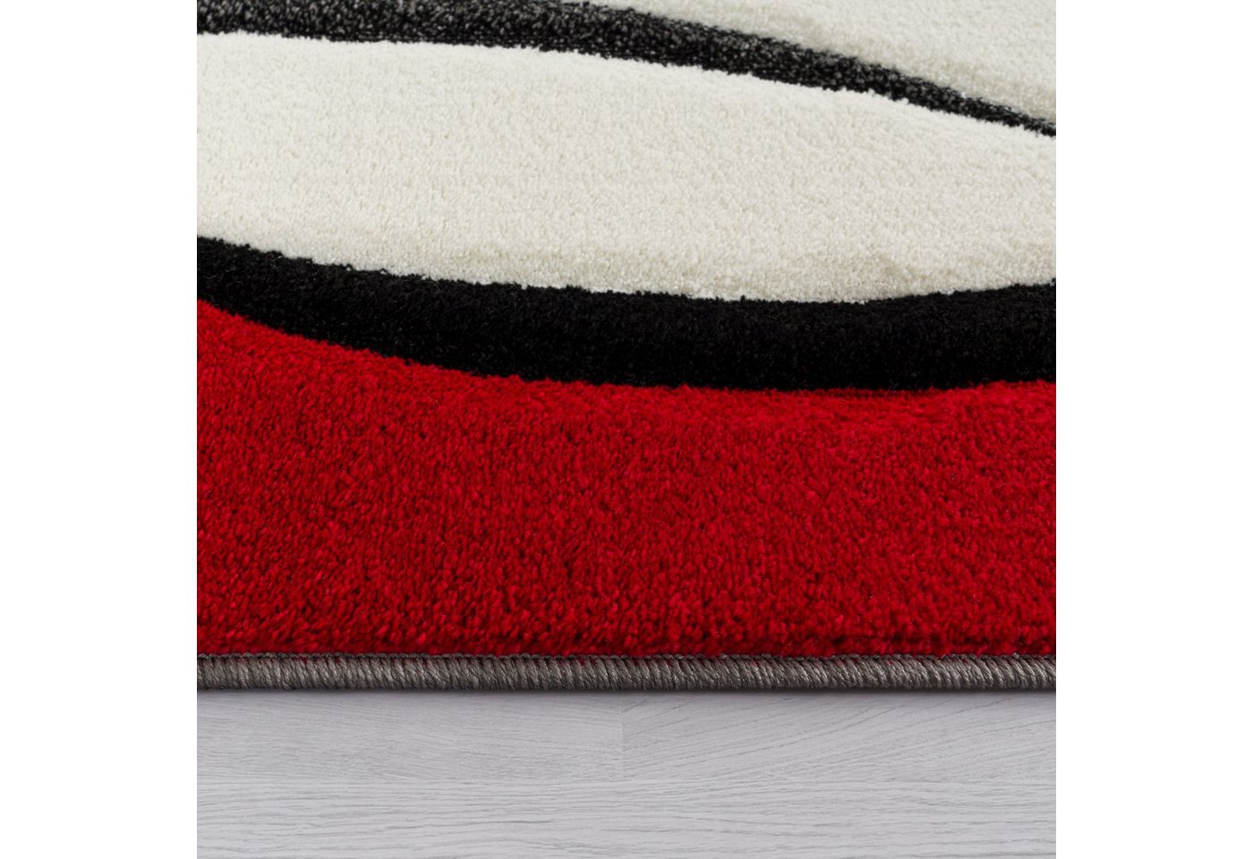 KADIMA DESIGN Teppich Karo Wohnzimmer 100% Polypropylen schmutzabweisend Teppich Kurzflor, Läufer, Höhe: 16 mm, Florhöhe: 12 mm, 100% Polypropylen, Rechteckig, 60x110cm, Rot Bild 2