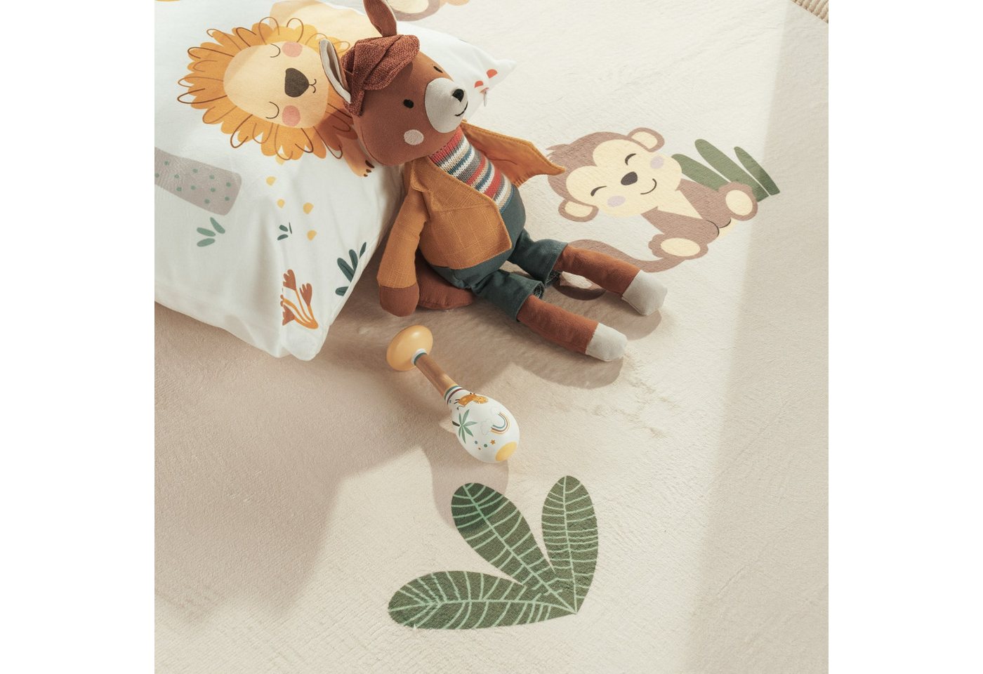 KADIMA DESIGN Kinderteppich waschmaschinenwaschbar Tiere Kinderzimmer Kinderteppich, Rechteckig, Höhe: 24 mm, Florhöhe: 20 mm, 100% Polyester, Rechteckig, 120x160cm, Mehrfarbig Bild 5