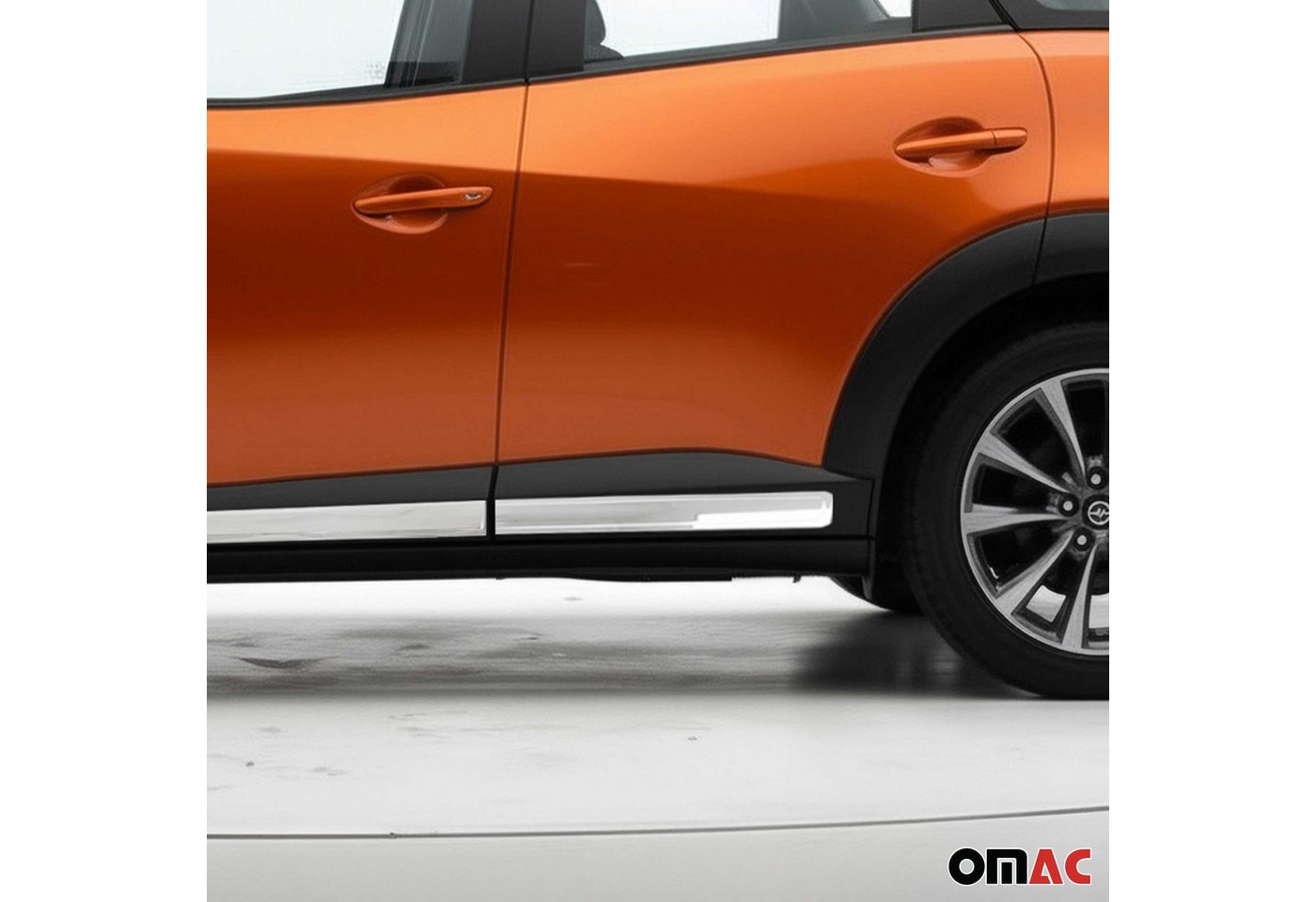 OMAC Zierleisten-Aufkleber Seitentürleiste Türschutzleiste für Mazda CX-3 2015-2025 Edelstahl 4x, (4tlg), Langlebig,Einfache Reinigung,Einfache Installation,Rostbeständig