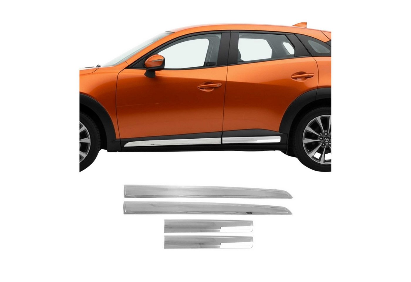 OMAC Zierleisten-Aufkleber Seitentürleiste Türschutzleiste für Mazda CX-3 2015-2025 Edelstahl 4x, (4tlg), Langlebig,Einfache Reinigung,Einfache Installation,Rostbeständig Bild 4