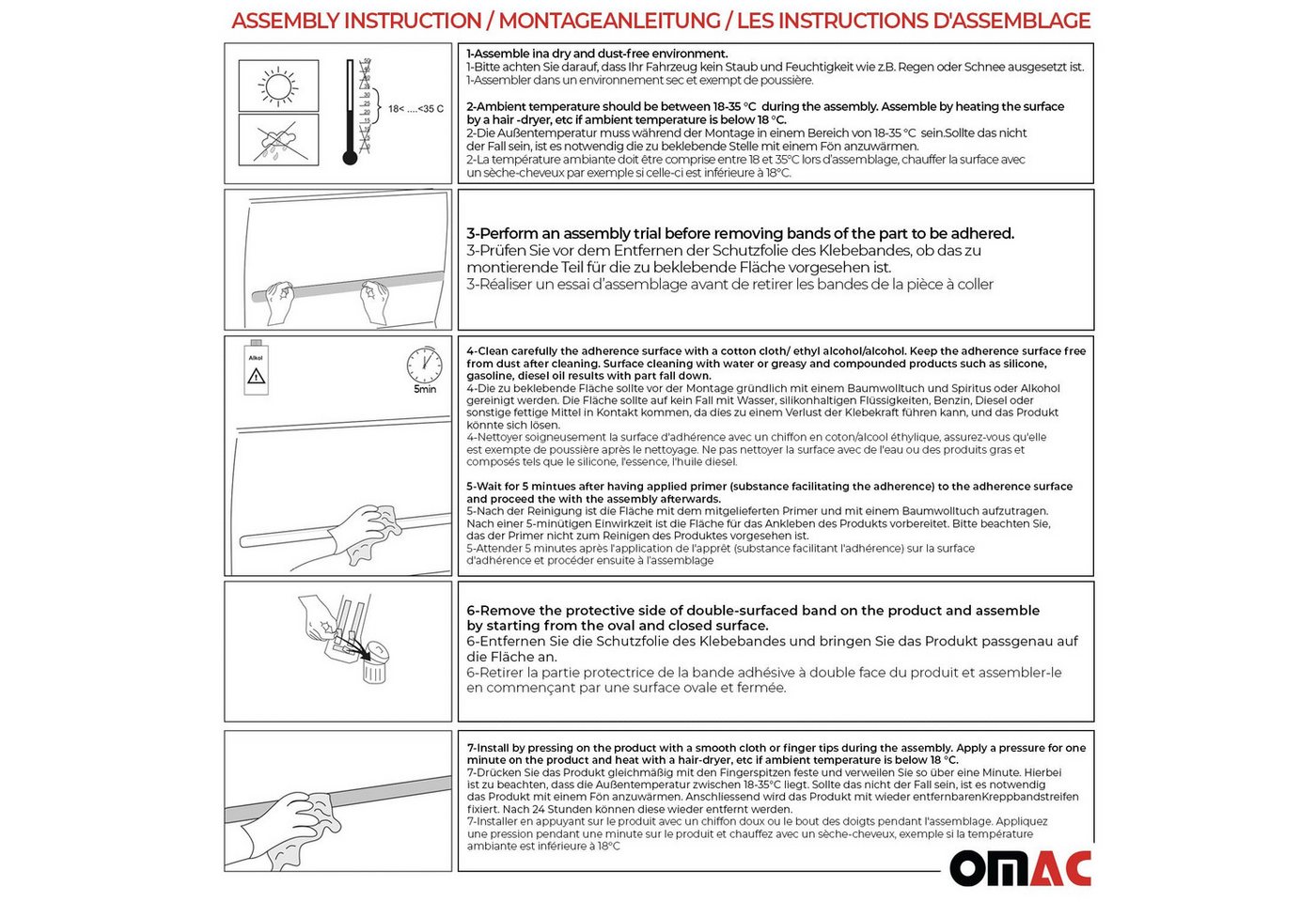 OMAC Zierleisten-Aufkleber Seitentürleiste Türschutzleiste für Mazda CX-3 2015-2025 Edelstahl 4x, (4tlg), Langlebig,Einfache Reinigung,Einfache Installation,Rostbeständig Bild 5