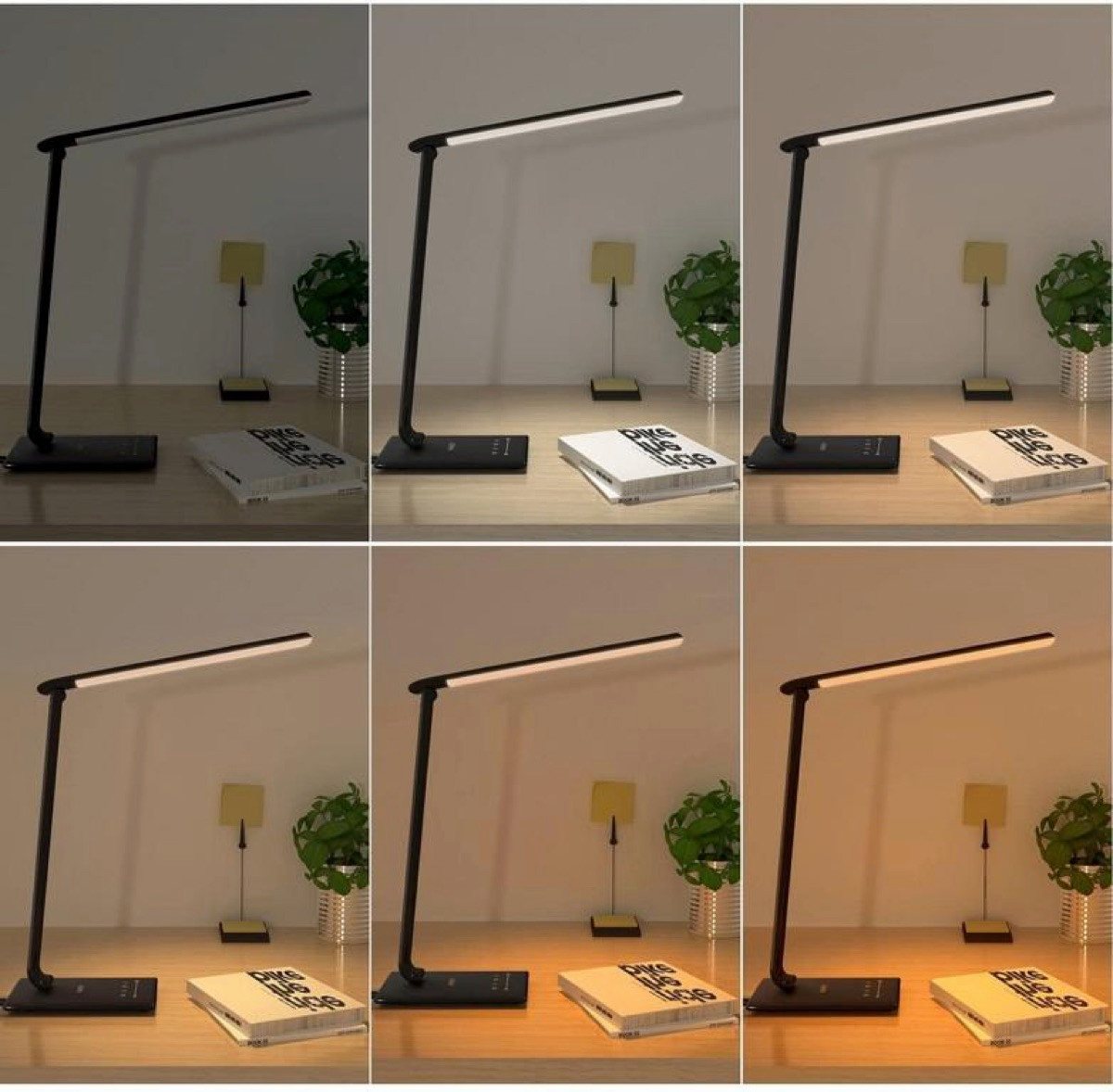 AUKEY LED Tischleuchte Schreibtischlampe LED Dimmbare Tischlampe 5 Helligkeitsstufen Faltbar, Faltbare Tischlampe, LED fest integriert, Neutralweiß, Warmweiß, Tageslichtweiß, USB-Ausgang, Farbtemperatur 3000-6000K, verstellbarer Winkel, Timer Bild 5