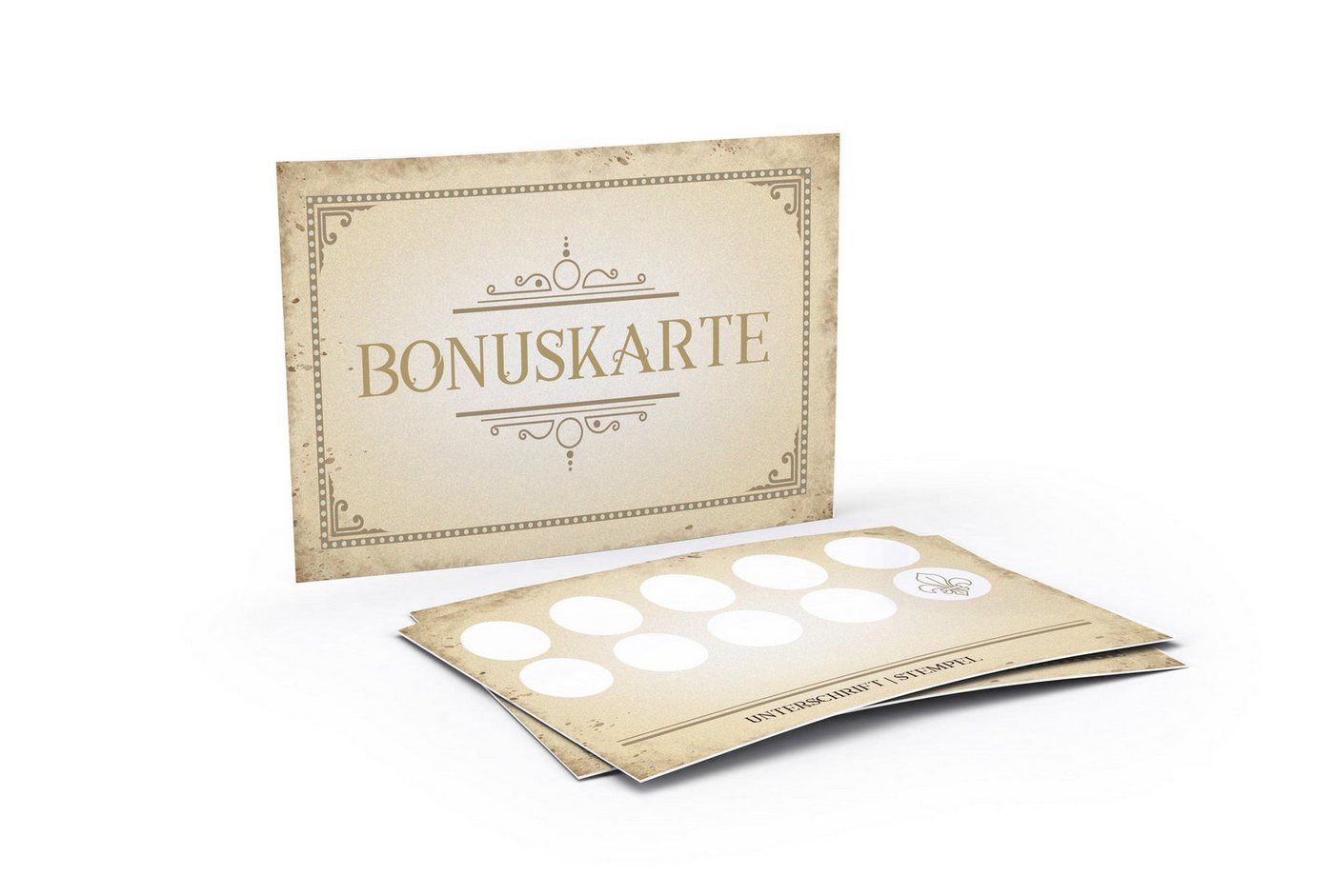 FLYERALARM Visitenkarten Bonuskarten zum Ausfüllen - Vintage Design, Stempelkarte, Kundenbindung, Personalisierbar Bild 2