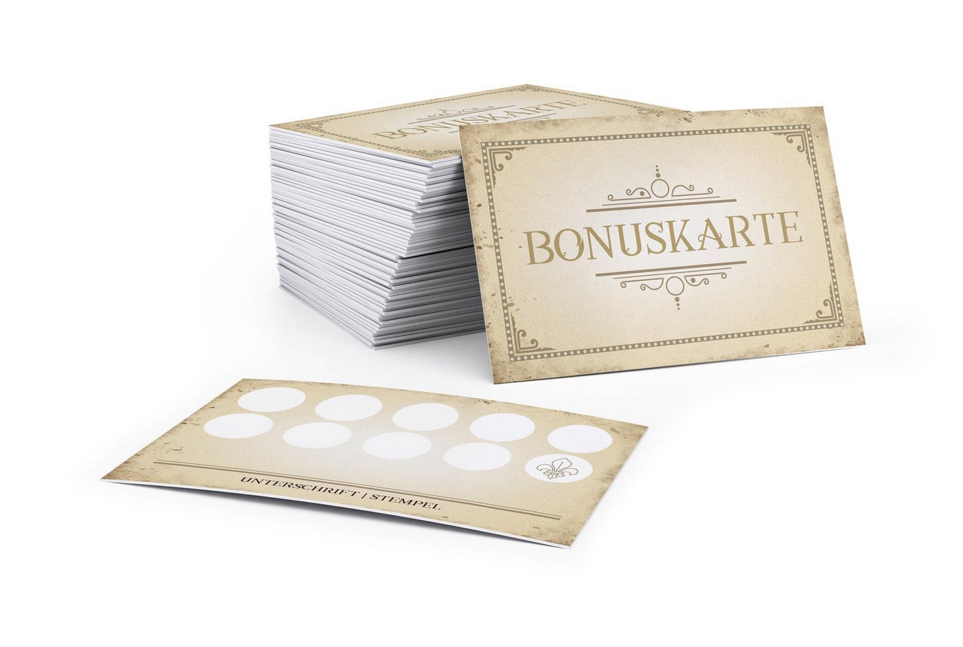 FLYERALARM Visitenkarten Bonuskarten zum Ausfüllen - Vintage Design, Stempelkarte, Kundenbindung, Personalisierbar Bild 3