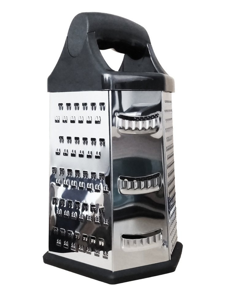 Reinex Multireibe SECHSKANTREIBE 23cm Edelstahl Griff Gemüsereibe 38 (Schwarz), Multireibe Turmreibe Gemüsehobel Käsereibe Küchenreibe Reibe Bild 2