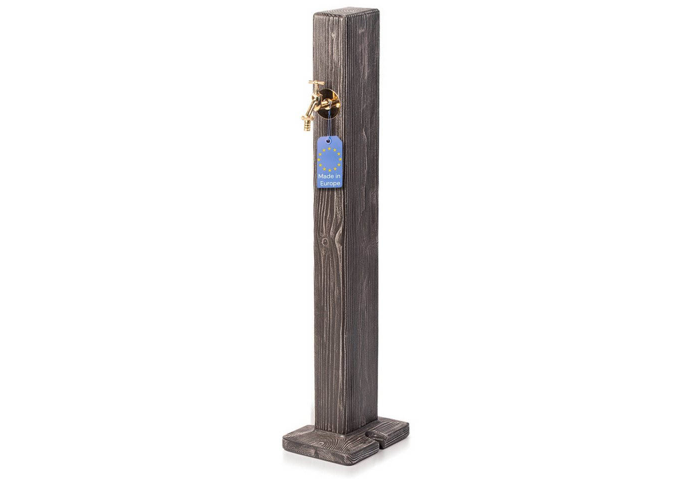 YourCasa Gartenbrunnen Forest Wassersäule Garten Holzoptik, Made in Europe, Holzoptik, Bodenplatte