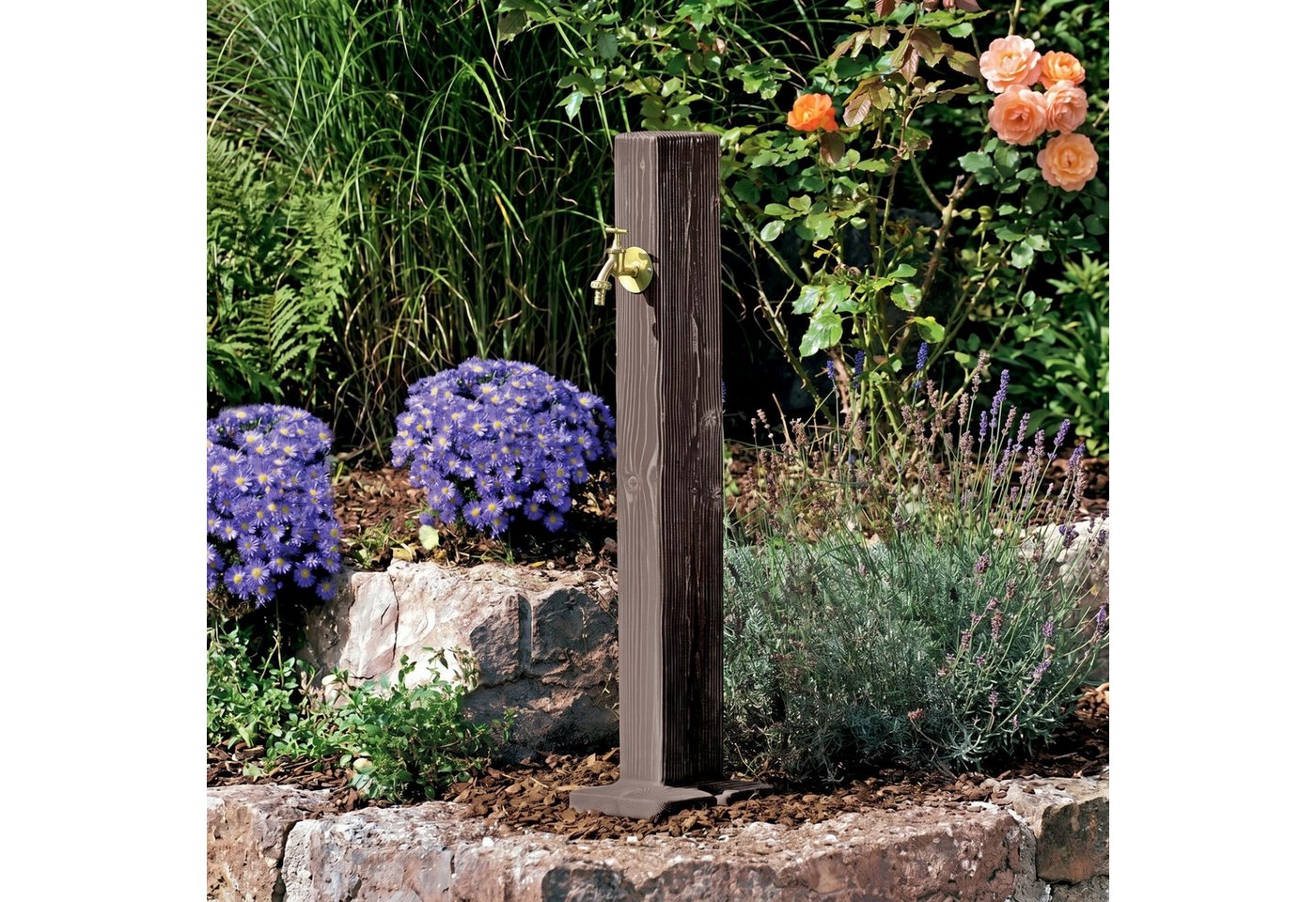 YourCasa Gartenbrunnen Forest Wassersäule Garten Holzoptik, Made in Europe, Holzoptik, Bodenplatte Bild 3