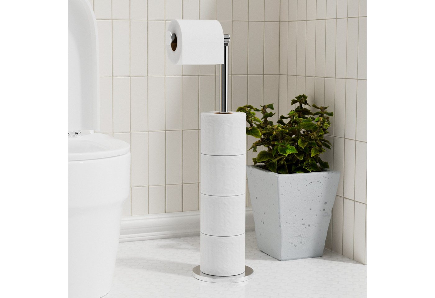 niffgaff Toilettenpapierhalter Stehender Klopapierhalter aus Edelstahl (1-St), für 5 Rollen, wasserdicht ohne Bohren mit Aufbewahrung Bild 5