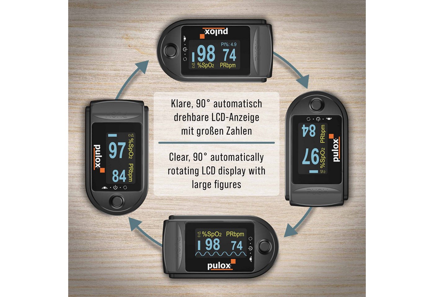 pulox Pulsoximeter PO-200A Solo mit Alarm und Pulston Bild 5