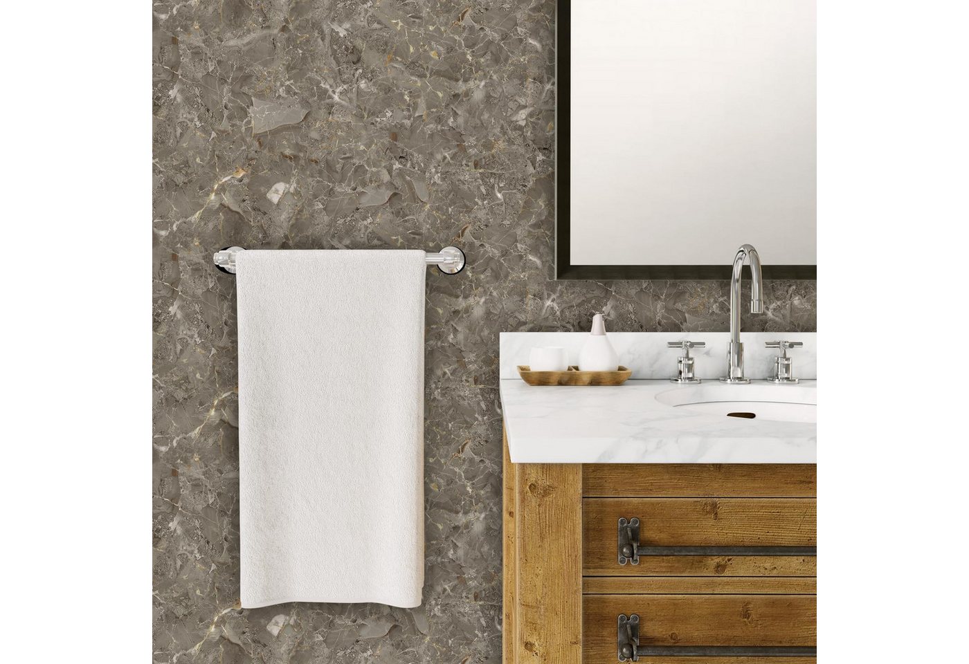 Diwzbyn Fliesenaufkleber Klebefliesen Küche, Selbstklebende Fliesen Wasserdicht 40X300cm, Wandpaneele Selbstklebend für Küchenrückwand Bad Wohnzimmer Bild 5